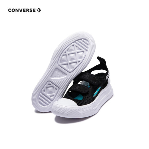 Converse children's shoes, boys and girls sandals, summer new children's lightweight toe-cap breathable sports sandals, black 30, recommended foot length 18.5cm