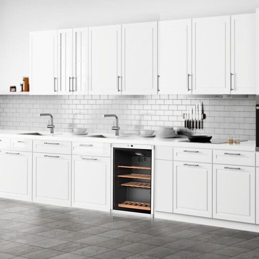 Bosch household large capacity oak wine rack refrigerator living room constant temperature red wine cabinet KTW18V80TI 43 pieces 145L