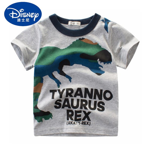 Disney Children's Kurzärärmelte T-Shirt reines Baumwoll 2025 Sommer Neues Jungen Kleidung Baby runder Hals kleiner und mittelgroße Kinder-Cartoon-Top Trendy kurzärmelig 9740 Auto Wasser Blau 120