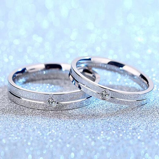 Chow Tai Sang pt950 platinum ring for men and women, a couple, platinum diamond ring, smooth plain ring, free gift for girl, exquisite box, eternal love pair, need to keep silent and note the code number