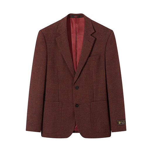 Qi Brand [High-end Series] Suit Men's Spring and Summer New Imported Fabric Pure Wool Business Casual Suit Jacket Bean Paste Red 50 (180)