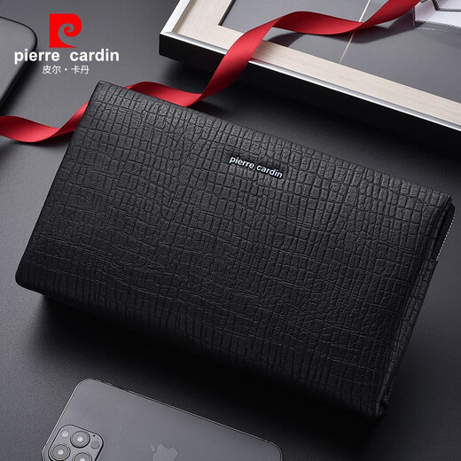 皮尔卡丹（pierre cardin）男士手包真皮时尚手拿包商务大容量密码锁手抓包软牛皮男夹包新款 商务密码锁小号【250*60*150mm】