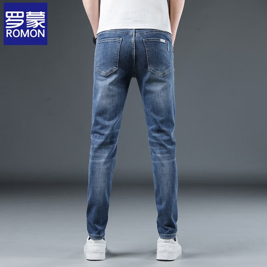 Lomon Jeans Summer de verano Nuevo estilo para hombres Slim Business STRING STRING Men's Light Color 1048 Light Blue regular 28