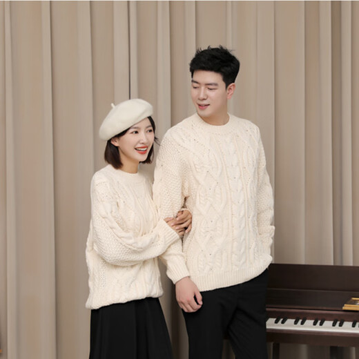 BUBBLE ORANGE Parent-Child Clothes Red Sweater Autumn and Winter New Year Clothes Family of Three, Four, and Five Mother and Daughter Clothes Family Portraits High-End Family Clothes Red (Same Style for Men and Women) Size 120 (Recommended Height 115-125 Centimeters)