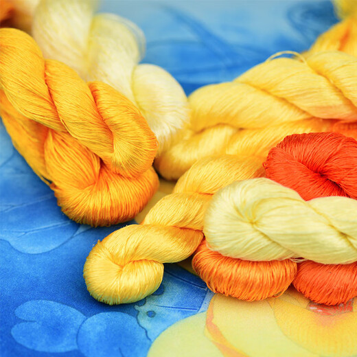 Other embroidery craftsmen No. 08 Su embroidery thread commonly used embroidery thread entangled mulberry silk thread silk hand embroidery embroidery thread yellow embroidery thread 10 colors each 1 small