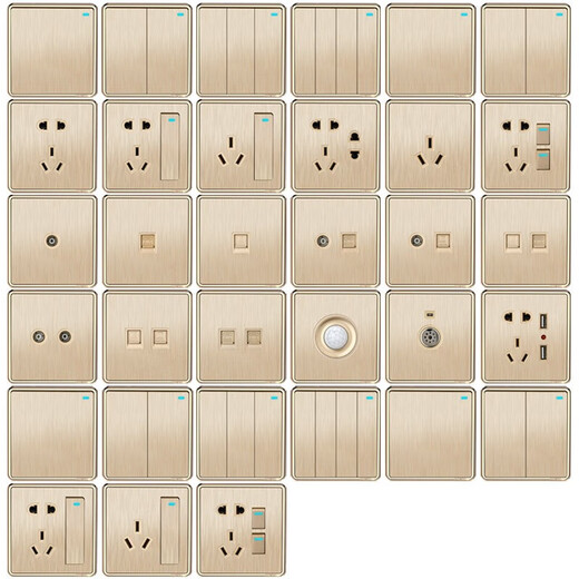 
International Electrician 86 wall switch socket five-hole socket panel with switch oblique five-hole network cable network usb air conditioner plug five-hole