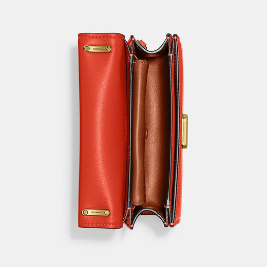 蔻驰（COACH） Bandit Crossbody 女士斜挎包 简约时尚翻盖式单肩包礼物 CD724 橙红
