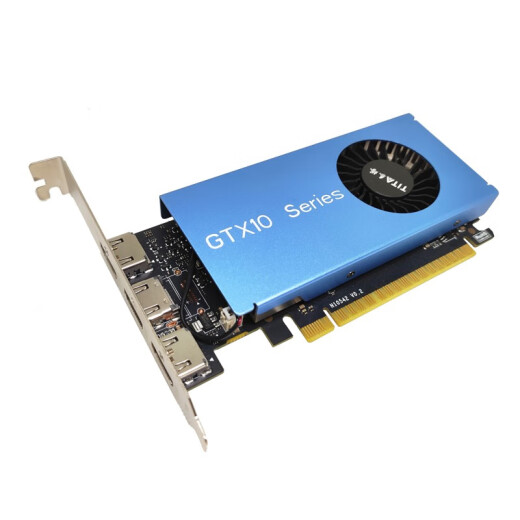 
Tita GTX1050/1050Ti/3050 3VGA/DVI/HDMI 2U half-height single slot multi-screen 3-screen stock trading graphics card large screen split screen splicing projection fusion small chassis GTX1050 4G 3HDMI