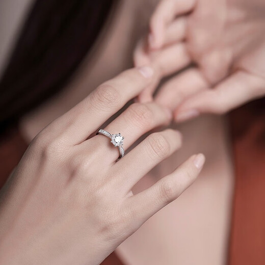 MZMZ Moissanite Diamond Ring PT950 Platinum Women's Adjustable One Carat Proposal Confession Girlfriend Birthday Gift for Girlfriend Light Luxury Style - 50 Points Diamond Ring Local Warehouse for Next Day Delivery Exquisite Gift Box Free Engraving