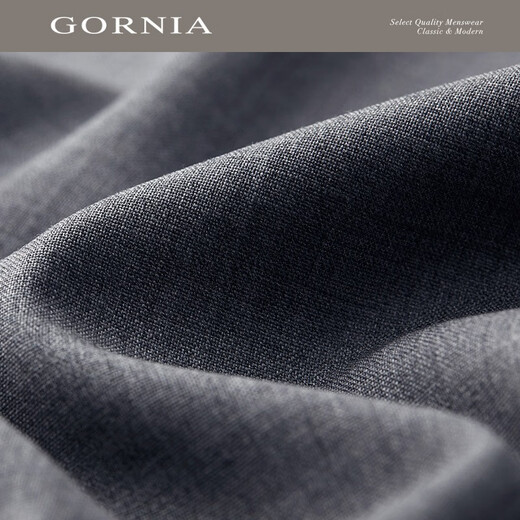 格罗尼雅（GORNIA）男士灰色100%绵羊毛舒适百搭夹克纯羊毛翻领商务休闲风经典外套男 灰色 L