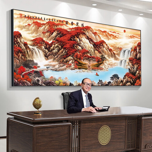 Le royaume secret de la rivière occidentale Anhui et le grand mur soutenant les montagnes et les montagnes, les peintures de paysage, la salle de conférence de bureau, la calligraphie décorative et la peinture, les peintures murales et les peintures murales du salon CT-686 (éternel de base)