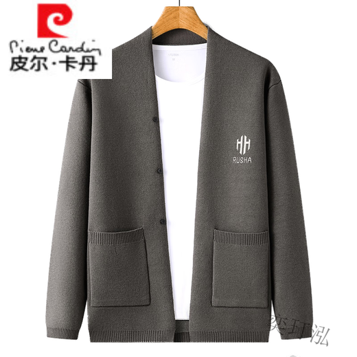 
Pier Cardin 2022 new autumn thin knitted cardigan jacket men's slim sweater sweater base shirt men's top 2207 black 165/M/48