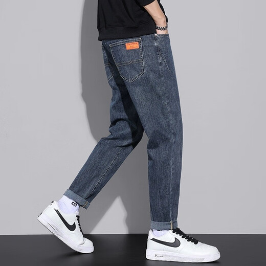 真维斯（Jeanswest）牛仔裤男2024春夏季新款直筒宽松哈伦百搭潮流休闲长裤子男士 6621蓝色+6621黑色 31 腰围二尺四