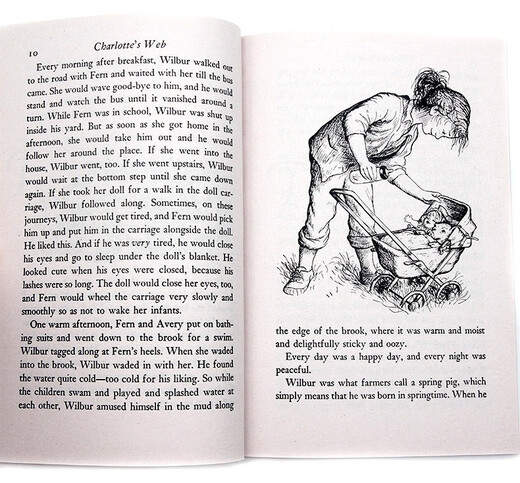 Веб -оригинальная английская английская Charlotte Web E.B. White American Edition Newbery's Children's Award Award Lansi Index 680L