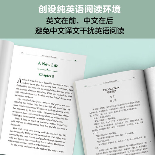 Bookworm Upgraded Edition Level 6 Level 2 Senior High School Oxford English-Chinese Bilingual Readers (Set of 4 volumes, with code scanning audio, answers to exercises, and post-reading evaluation) Pride and Prejudice Tess