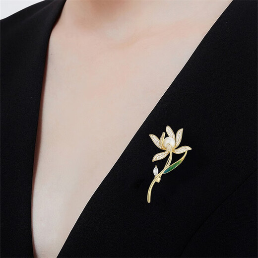 Marco Bizzarri gives teachers a Teacher's Day gift, high-end orchid brooch for women, exquisite pearls, corsage for women, suit anti-exposure accessories, 520 gift for girlfriend, birthday gift for best friend