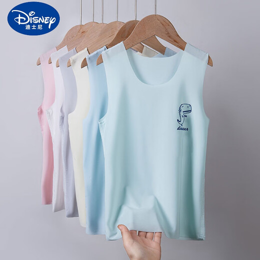 
Disney (DISNEY) ice silk traceless children's vest men's summer thin style wear medium-sized baby girl baby boy's vest summer ultra-thin breathable summer green dinosaur 150 suitable for 140-150cm age 9-10 years