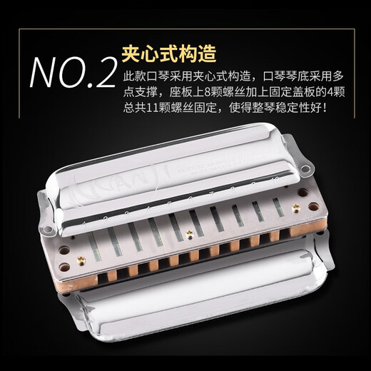 SUZUKI日本原装进口铃木M-20布鲁斯口琴学生初学成人10孔蓝调M20十孔口琴 其他调别联系客服