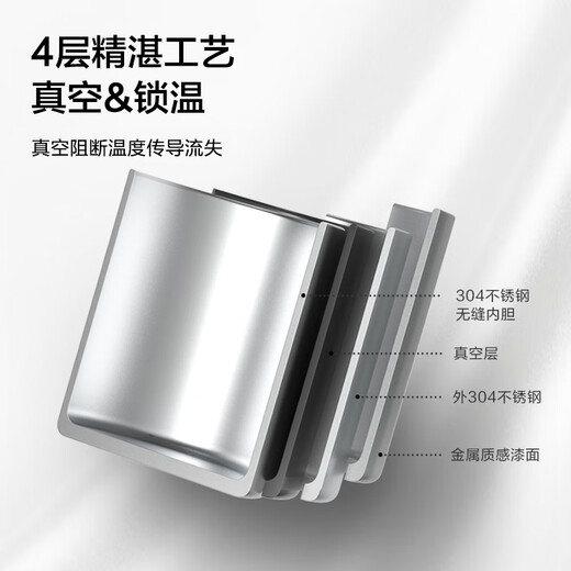 Made in Tokyo, stainless steel double-layer insulated desktop mug 420mL outdoor camping water cup 304 coffee cup silver gray