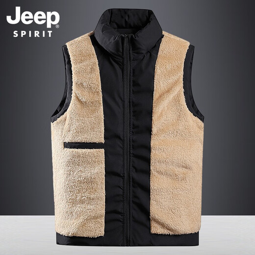 
JEEP SPIRIT vest men's cotton jacket vest men's autumn and winter vest casual thickened warm vest men's cotton jacket outdoor windproof jacket 683 blue L