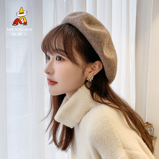 Scarecrow beret women's autumn and winter hat fashion versatile warm ins Korean version of the trendy internet celebrity style painter hat for women big red regular version