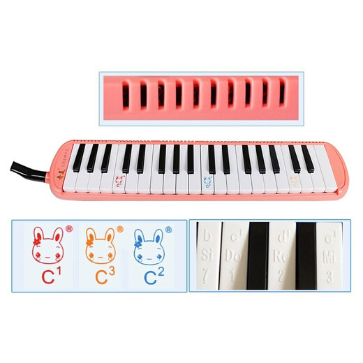Chimei Mouth Organ 37/32 Key Children's Mouth Organ Classroom Teaching Professional Playing Mouth Organ 37 Key Anzhe-Pink (Soft Bag)
