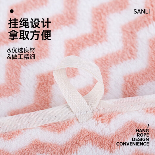 Sanli quick-drying large bath towel Class A soft absorbent wrap towel for men, women, adults and children, wrapped with lanyard for bathing, extra large towel 70*140cm coral pink