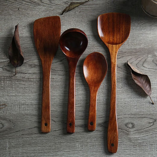 Xu Nian solid wood spatula, solid wood cooking spatula, natural wood spatula, wooden rice spatula, wooden spatula, wax-free spatula, high temperature resistance, no odor, no damage to the pot