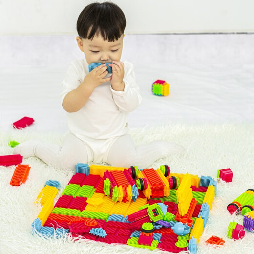 Yazhijie toys children's assembled building blocks large particles early education teaching aids kindergarten building with base plate birthday holiday gift