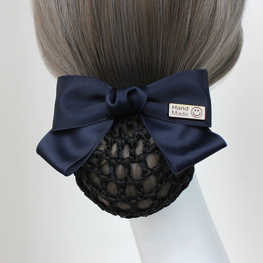 Southern girl staff hair flower professional hair net bag hairpin hair cover property nurse bow hotel bank hair accessories blue two-knot thick net
