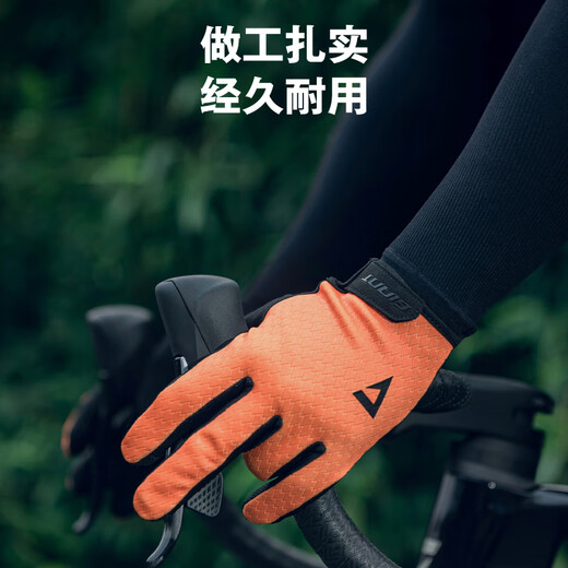 Giant Rush Mark autumn and winter long finger gloves, windproof, warm, shock-absorbing, wear-resistant, touch-screen bicycle equipment, graphite black (suitable for 5-15 C) M