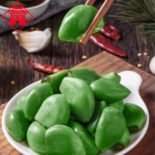 Shiyuan Laba Garlic Laba Festival Emerald Green Garlic Vinegar BBQ Ingredients Soaked Garlic Heads BBQ Origin Direct Supply Childhood Taste 3 Cans 400g Laba Garlic