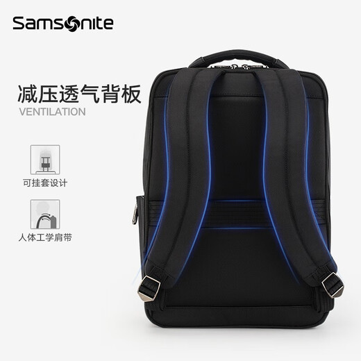Samsonite Computer Backpack Backpack Men's School Bag Business Fashion Three-dimensional Large Capacity Gift for Boyfriend and Husband\TT0 Black | 15.6-inch Computer | Net Weight 0.85kg