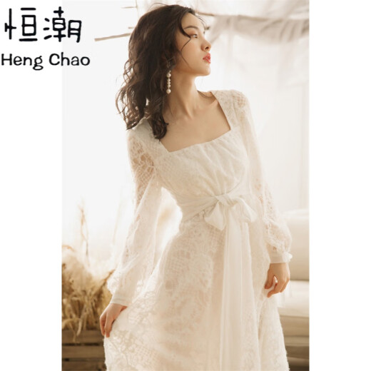 Hengchao (hengchao) bridesmaid dress, daily wearable clothes for best friend's wedding, wedding banquet dress, temperament wear, women's dress, white M