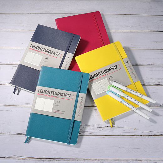 LEUCHTTURM1917 Customizable German Lighthouse Notebook A5 Soft Cover Book Hand Account Note Diary Meeting Records Business Gift Teacher Black Lined Inner Pages