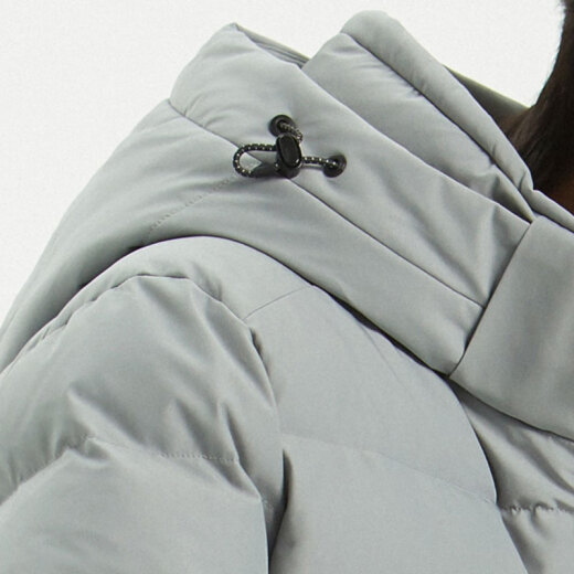 
Jeao down jacket men's short thick style casual business simple outdoor autumn and winter warm 90 duck down men's detachable hat 6296# Paris light gray M (170)