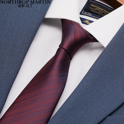 North Martin Tie Silk Tie Men's Business Traje de boda Boda Bode Vino Rojo Red Grothing Regalo de alta gama