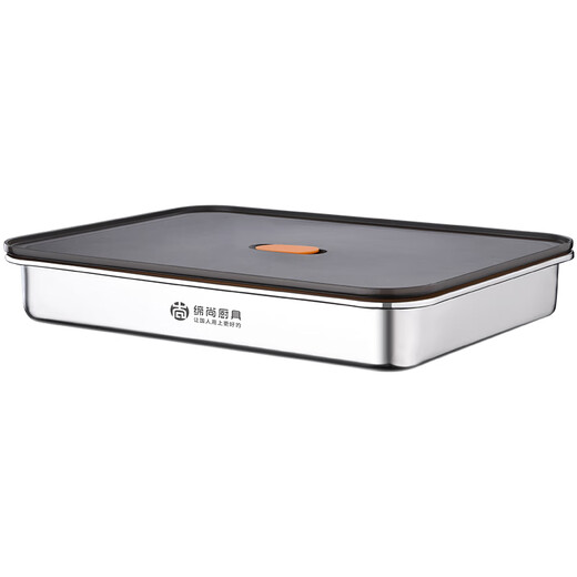 Dishang 304 stainless steel dumpling box, special freezer food-grade dumpling quick-frozen storage box for refrigerator, 304 steel extra thick, two pack, 2 layers