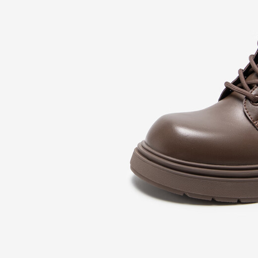 Qianbaidu thick-soled Martin boots for women's new autumn and winter height-enhancing versatile short boots for women's shoes fashionable British style brown 38
