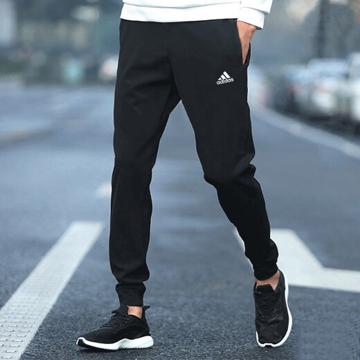 Adidas (adidas) pants for men, long trousers, trousers, running training, fitness, loose casual sports pants, GK9226/knitted closing/Adi logo S (175)