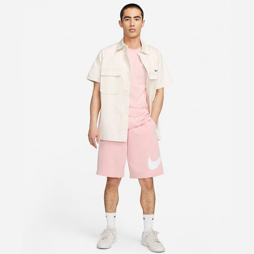 耐克（Nike）短袖男装夏季新款健身训练运动服跑步透气休闲时尚圆领T恤衫 AR4999-686粉色 L