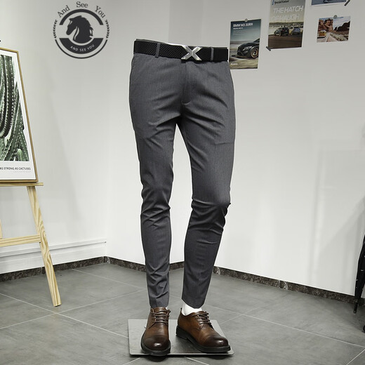 ANDSEEYOU trendy brand suit men Korean style business casual professional formal dress slim gray suit two-piece gray suit size 56 (remarks on pants) 165-180Jin Jin is equal to 0.5 kg