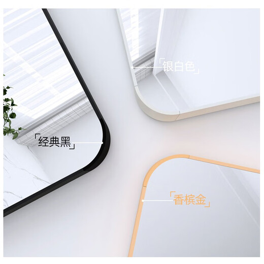 Yanxi French simple full-body dressing mirror home living room floor three-dimensional fitting mirror dormitory wall-mounted makeup mirror elegant white [HD explosion-proof] 150*40CM-wall and floor-mounted dual-purpose