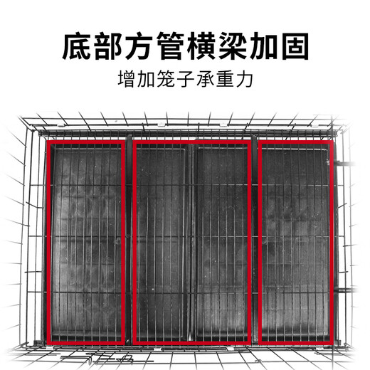 Pet Leguai Dog Cage Cat Cage Dog Cage Medium and Large Dog Bold Encrypted with Toilet Dog Kennel Household Folding Rabbit Cage Pet Cage Silver Color Angle Steel Bold Encrypted 100*60*70cm