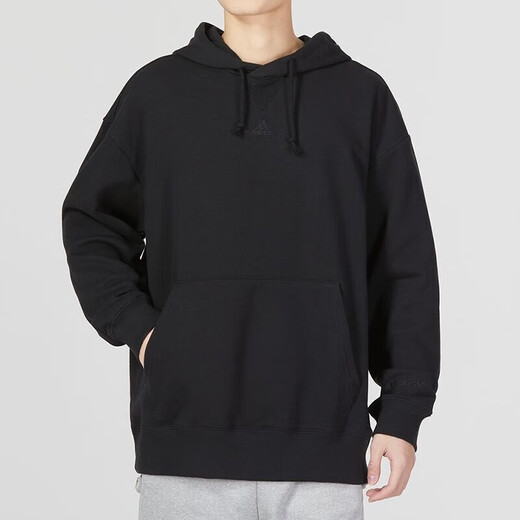 阿迪达斯 （adidas）卫衣男士2025春秋季新款运动服针织连帽上衣套头衫IC9759 IC9758黑色  2XL