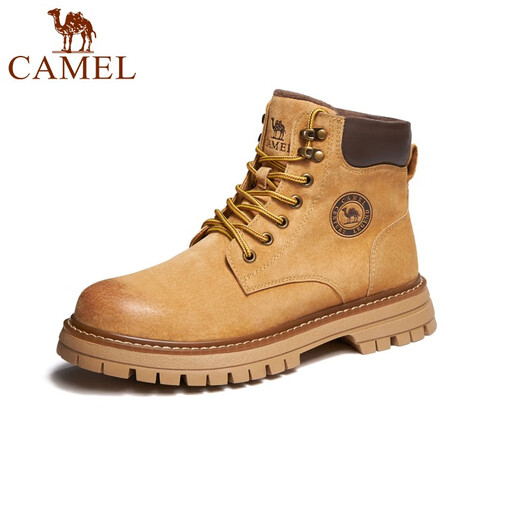 骆驼（CAMEL）【王俊凯同款】马丁靴男秋冬2025新款大黄靴女户外工装靴登山鞋子 GE122W7757T 金黄色（男款） 42