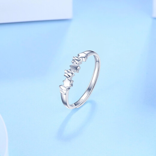 CRD Ke Laidi Spot Sparkling Platinum Ring Female PT950 Platinum Ring Star Ring Live Mouth 2.65g