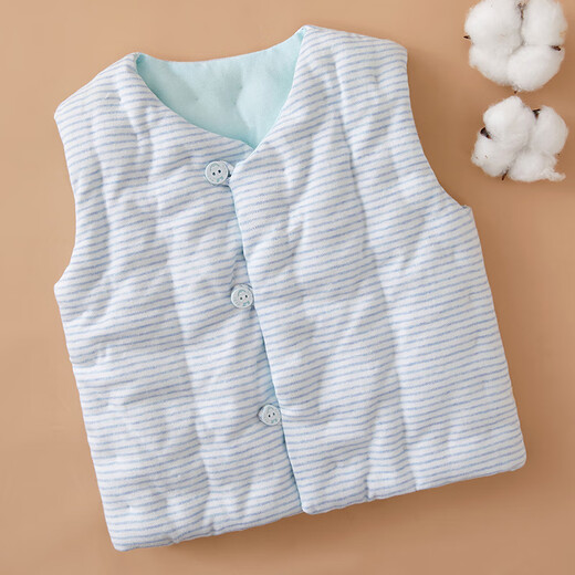 Mianguduo children's pure cotton handmade vest for men and women, autumn and winter thickened home clothing, baby vest, warm vest, yellow stripes 73cm