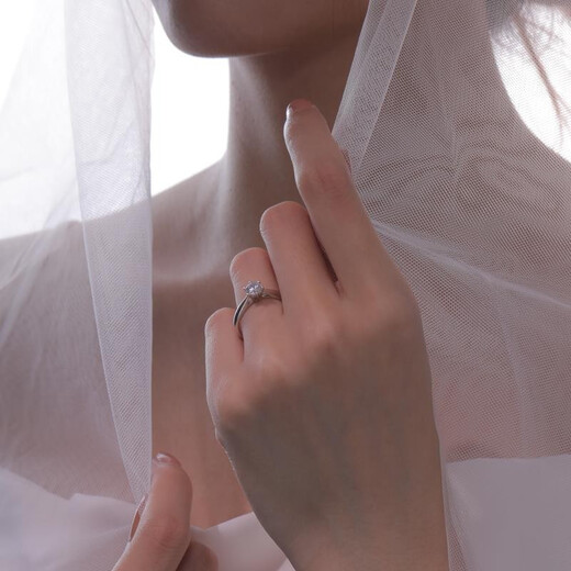 DR Proposal Diamond Ring Platinum Classic Six Claws FOREVER Classic Wedding Ring Holiday Gift 15 Points H Color SI1 Certificate + Gift Box (Contact Customer Service for Size Details)