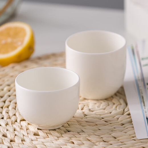 Fucai Ceramic Pure White Bone China Cup Water Cup Household Tea Cup Ceramic Mug Customized Logo Milk Coffee Cup Mug Capacity: 350ml